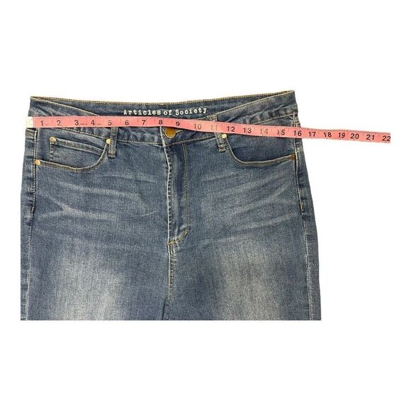 Articles of Society High Waist Wide Leg Split Hem Blue Jeans Size 13 Stretch EUC - Picture 4 of 7